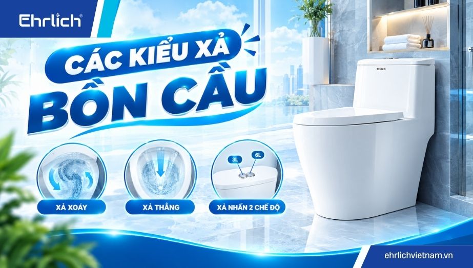 Phân biệt các kiểu xả bồn cầu hiện nay và kinh nghiệm chọn chuẩn theo công trình