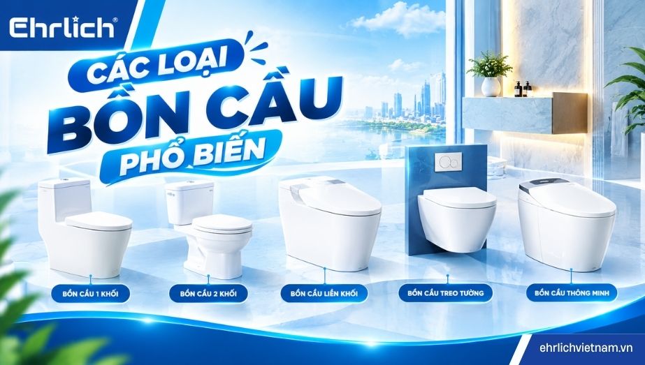 Các loại bồn cầu phổ biến hiện nay: Phân loại chi tiết và cách chọn chuẩn