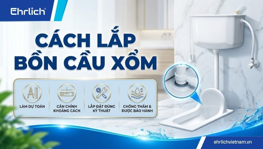 Cách lắp bồn cầu xổm đúng kỹ thuật, chi tiết từng bước