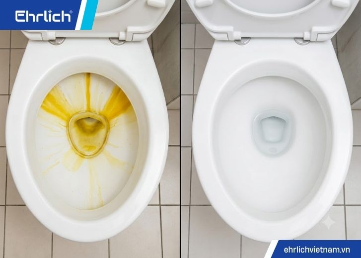 cách tẩy cặn vôi bồn cầu