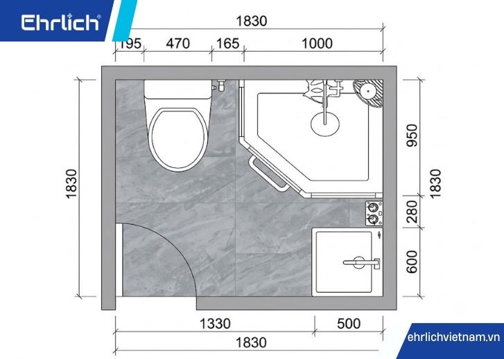 kích thước nhà vệ sinh phong thuỷ