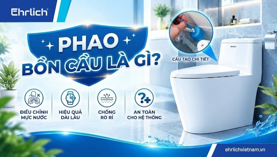 Phao bồn cầu là gì? Cấu tạo, phân loại và cách xử lý khi gặp sự cố