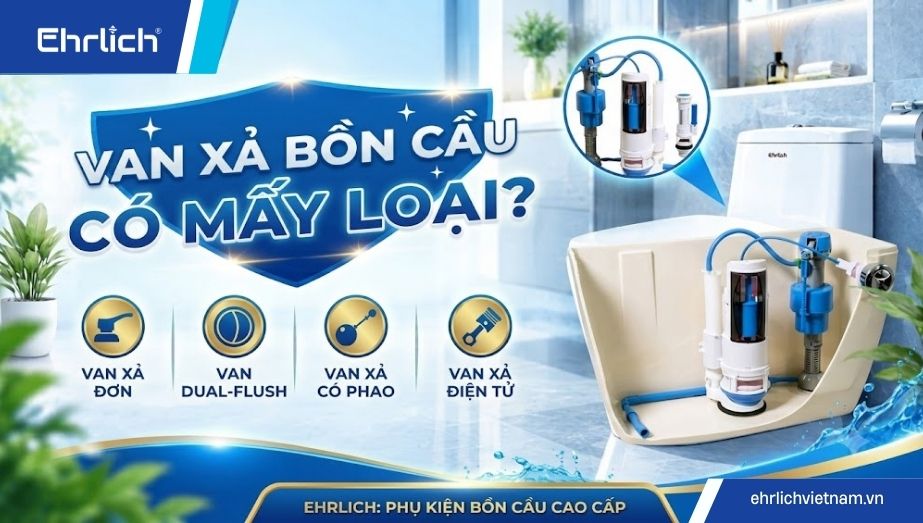 Van xả bồn cầu có mấy loại? Lỗi thường gặp và cách khắc phục