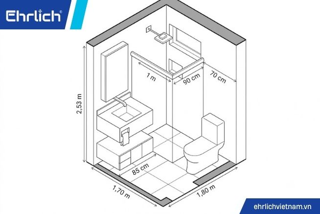 kích thước gương nhà tắm (2)